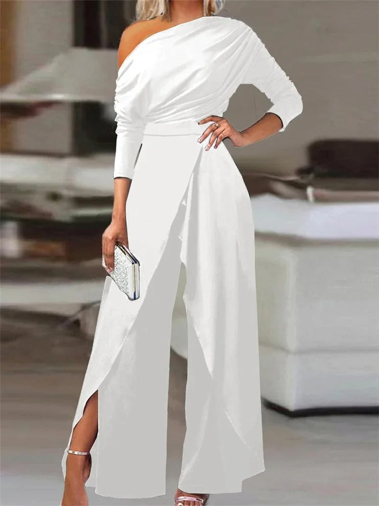 Elegáns off-shoulder női overál