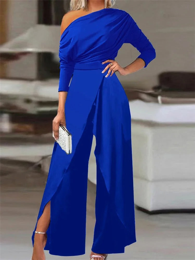 Elegáns off-shoulder női overál