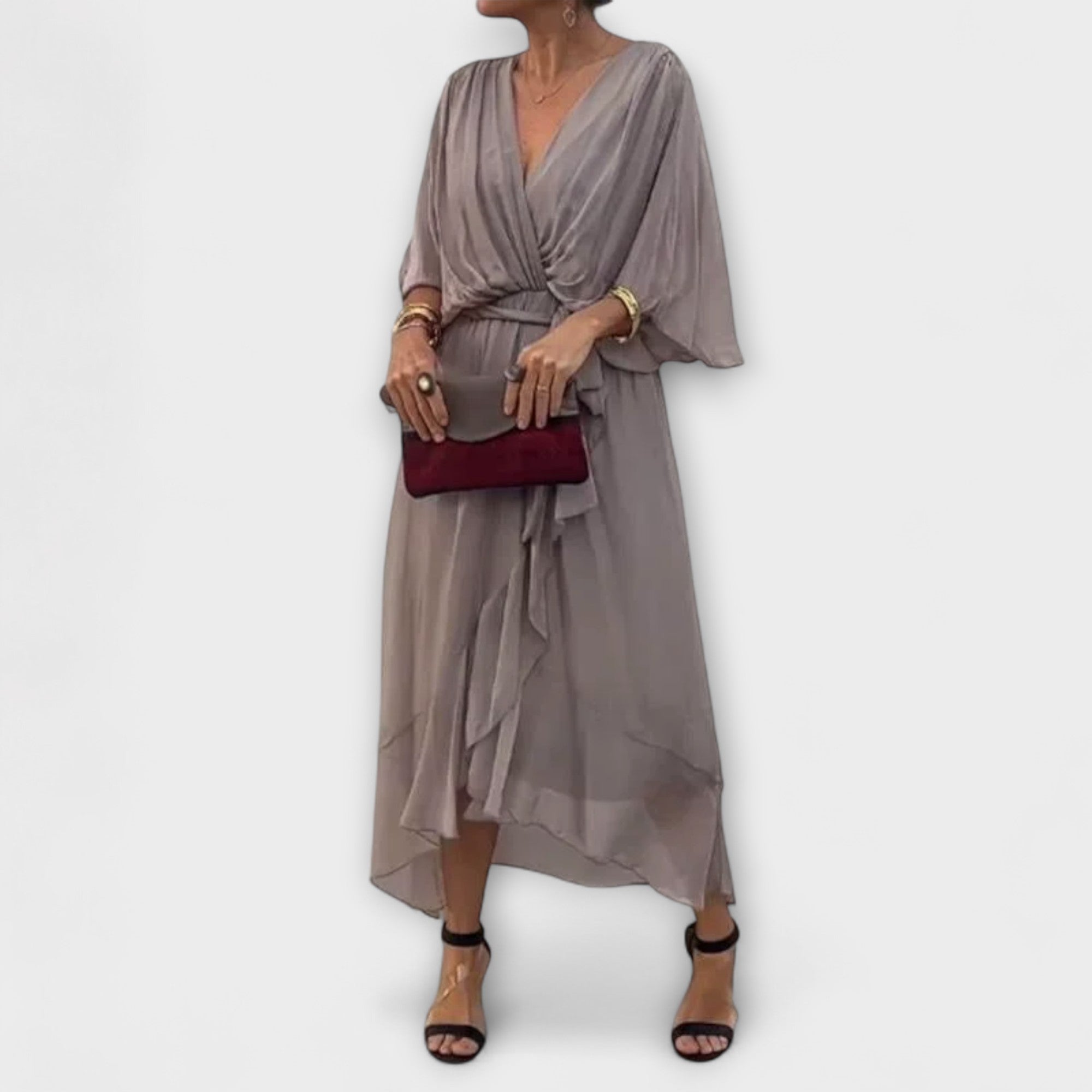 Amoura - Chiffon ruha V-nyakkivágással