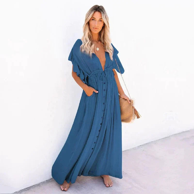 Anouk™ - Maxi Tengerkék Ibiza Strandruha