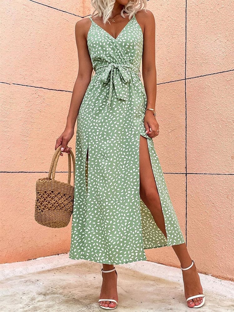Alexia™ - Boho Ruha V-nyakkal és Pöttyökkel